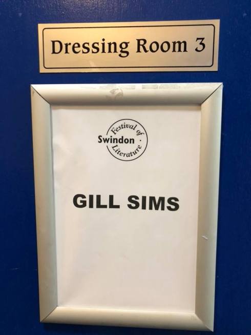 Gill's dressing room door