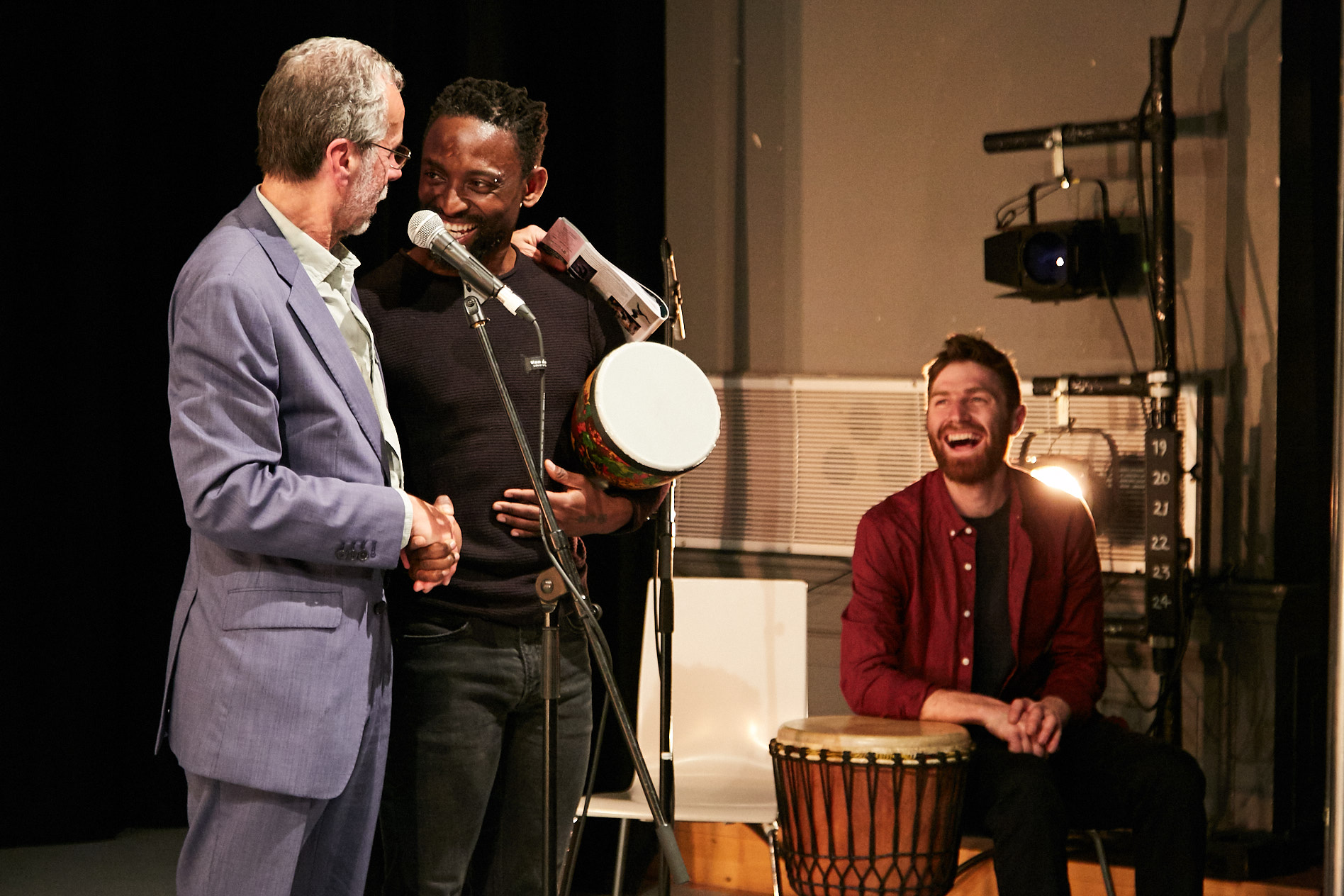 Matt Holland, Bafana Matea, and Mike Fergie from Suitcase Sounds, photo © Fernando Bagué